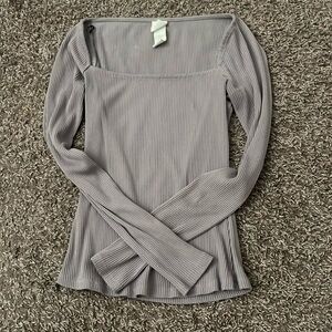 Purple square neck shirt